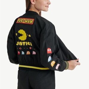 Justice Black Pac-Man Bomber Jacket SIZE 10